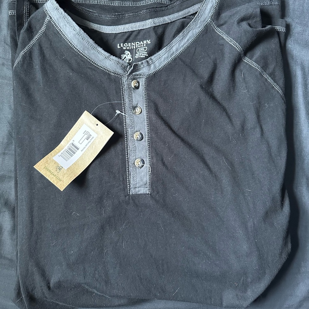 Legendary Whitetails Charcoal Henley Long Sleeve Shirt